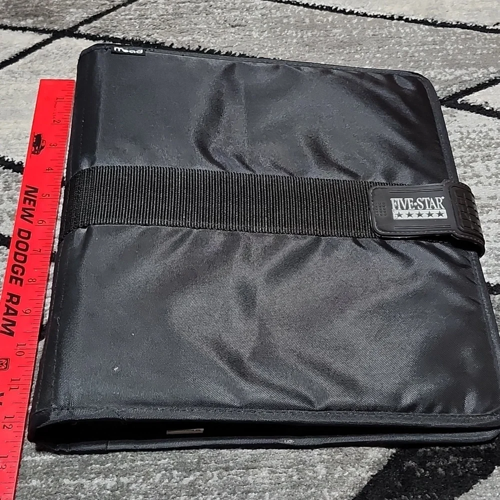 VINTAGE MEAD FIVE STAR BLACK TRAPPER KEEPER & ACCESSORIES & PEN GEAR BINDER PRF